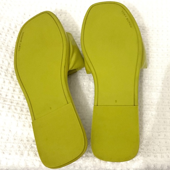 Tory Burch double -T leather sport slide sandals in lime color Size 9M - Picture 4 of 16